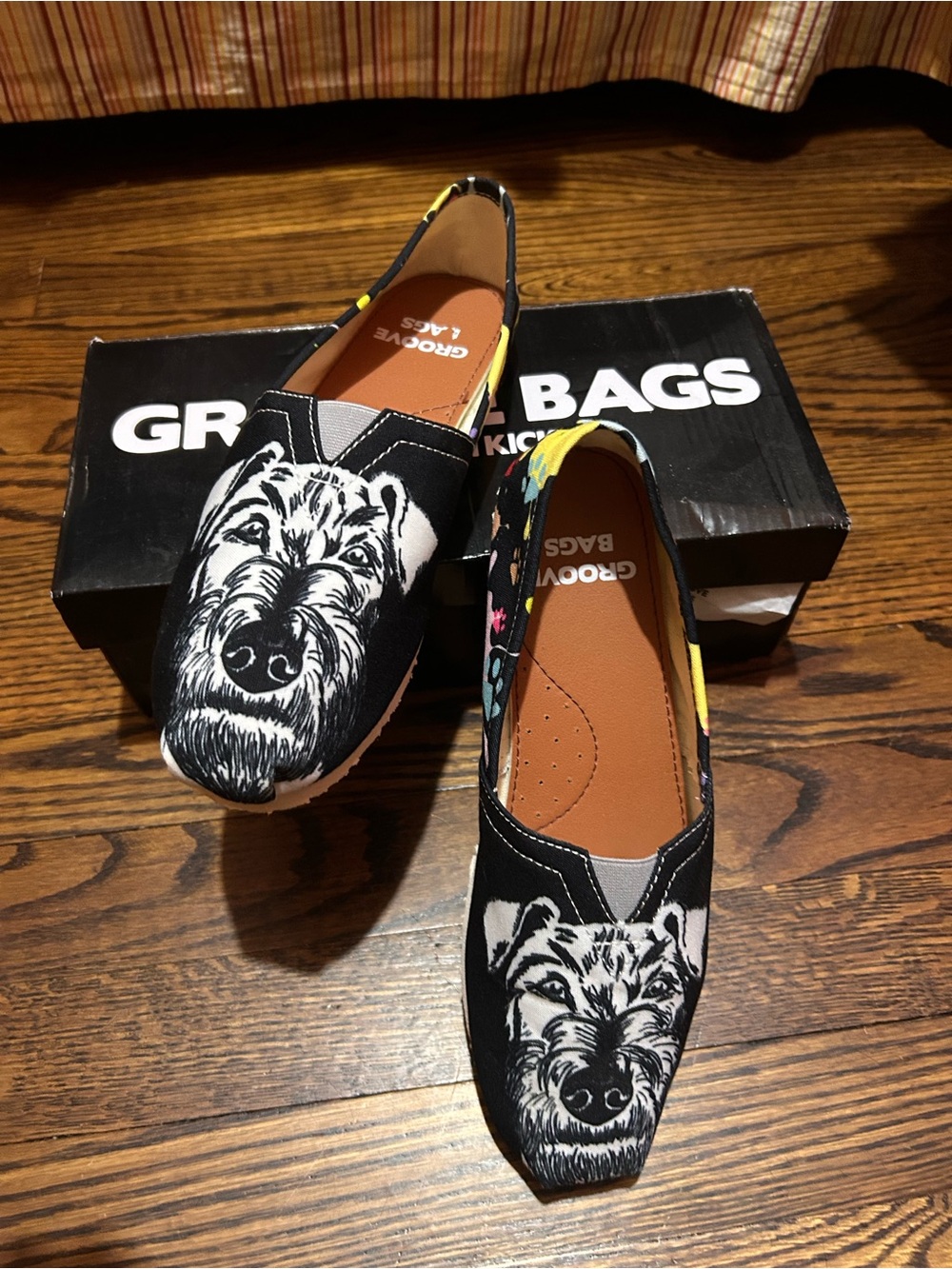 Groove Canvas Slip-On Shoes with schnauzer or terrier NIB!
